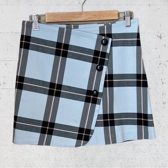 Urban Outfitters School Girl Light Blue Plaid Academia Skirt Size Medium - Picture 3 of 10